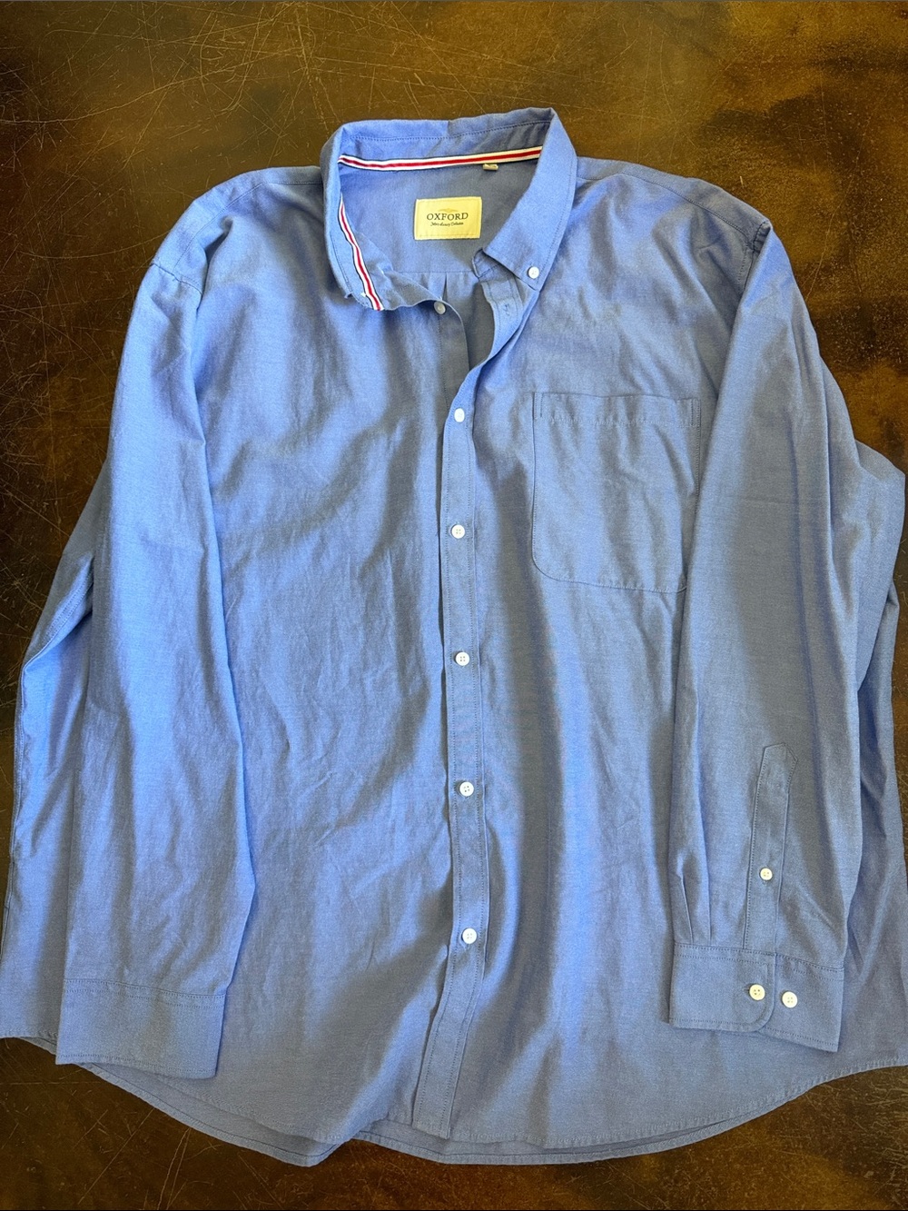 Oxford Men’s Luxury Collection Light Blue Long-Sleeve Button-Down Shirt 4xl